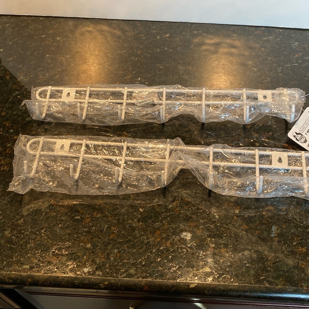 NWT 7-Hook Tie Rack, Belt Rack, Utility Rack, Set of 2
